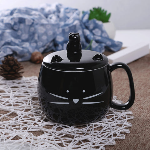 Koolkatkoo 16oz black ceramic mug keeps beverages warm and stylish