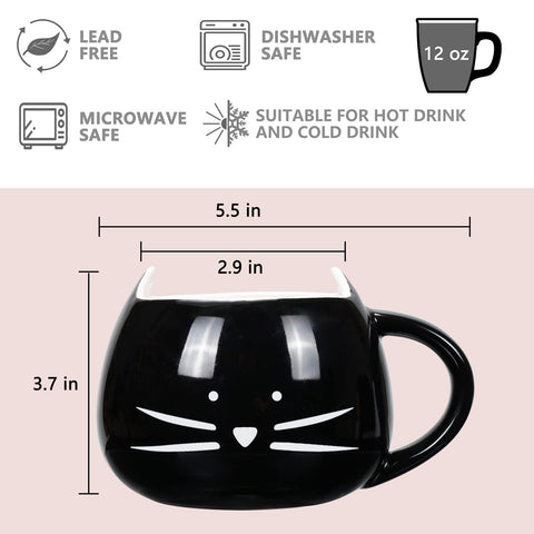 Koolkatkoo black cat mug with surprise interior, adds playful charm to tea or cocoa.