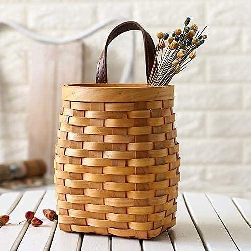 Koolouispoper hanging wicker basket for wall display and lightweight storage