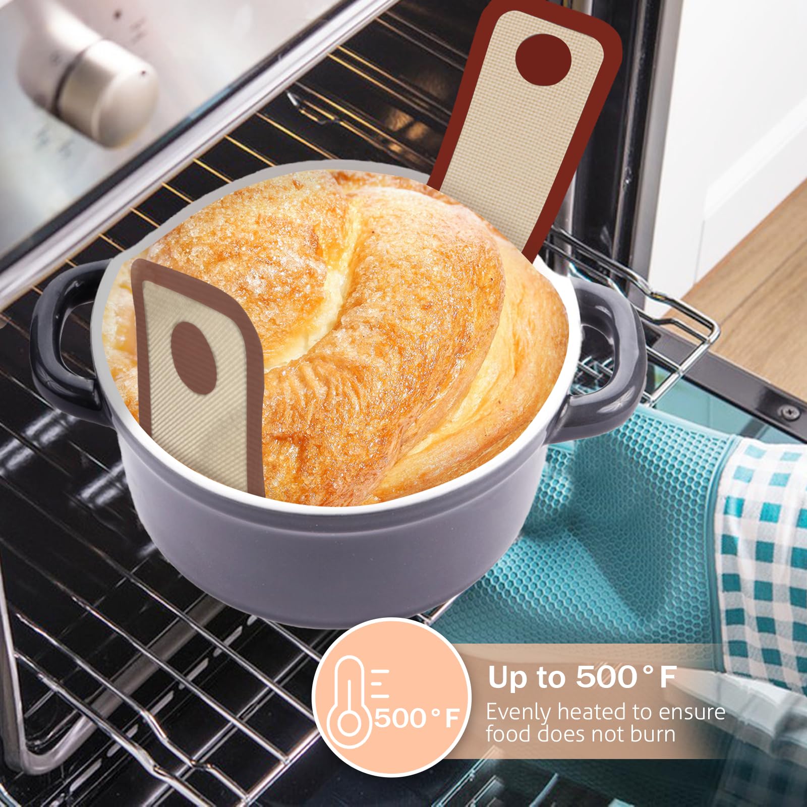Koolstuffs heat-resistant bread mat handles temperatures from -40°F to 500°F.