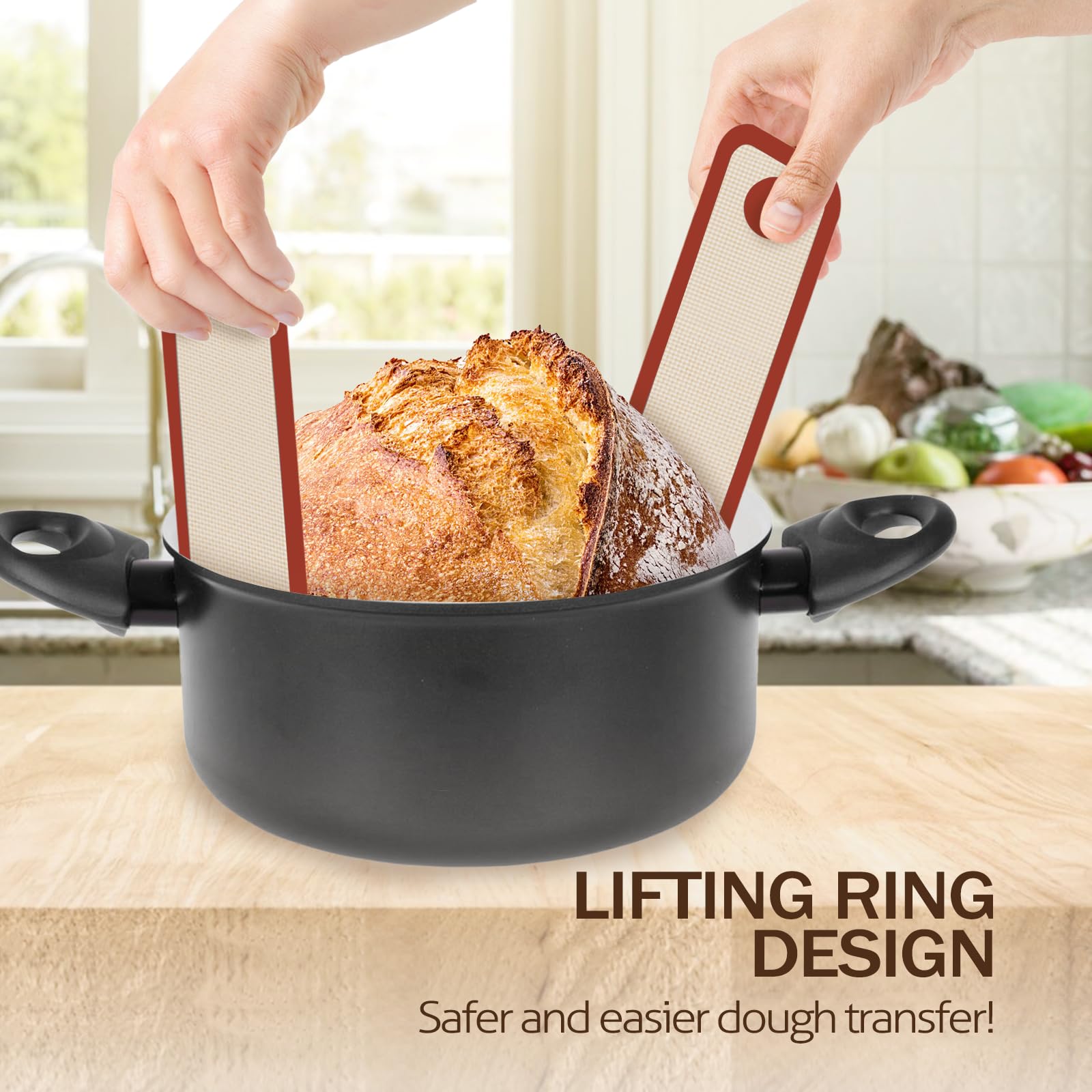 Koolstuffs multi-purpose silicone bread sling for bread, pizza, and vegetables.