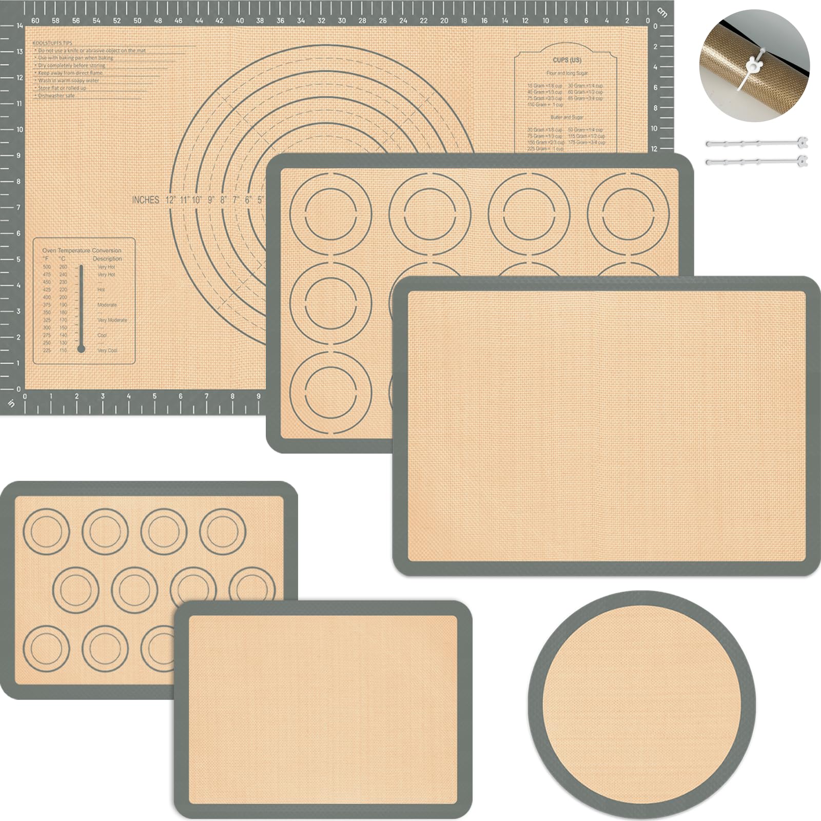 Koolstuffs 26x16 pastry mat with nonstick surface for easy dough handling