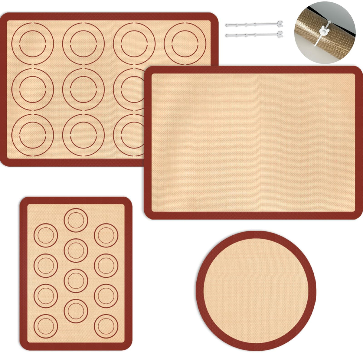 Koolstuffs silicone baking mat set 4 full view for versatile nonstick baking