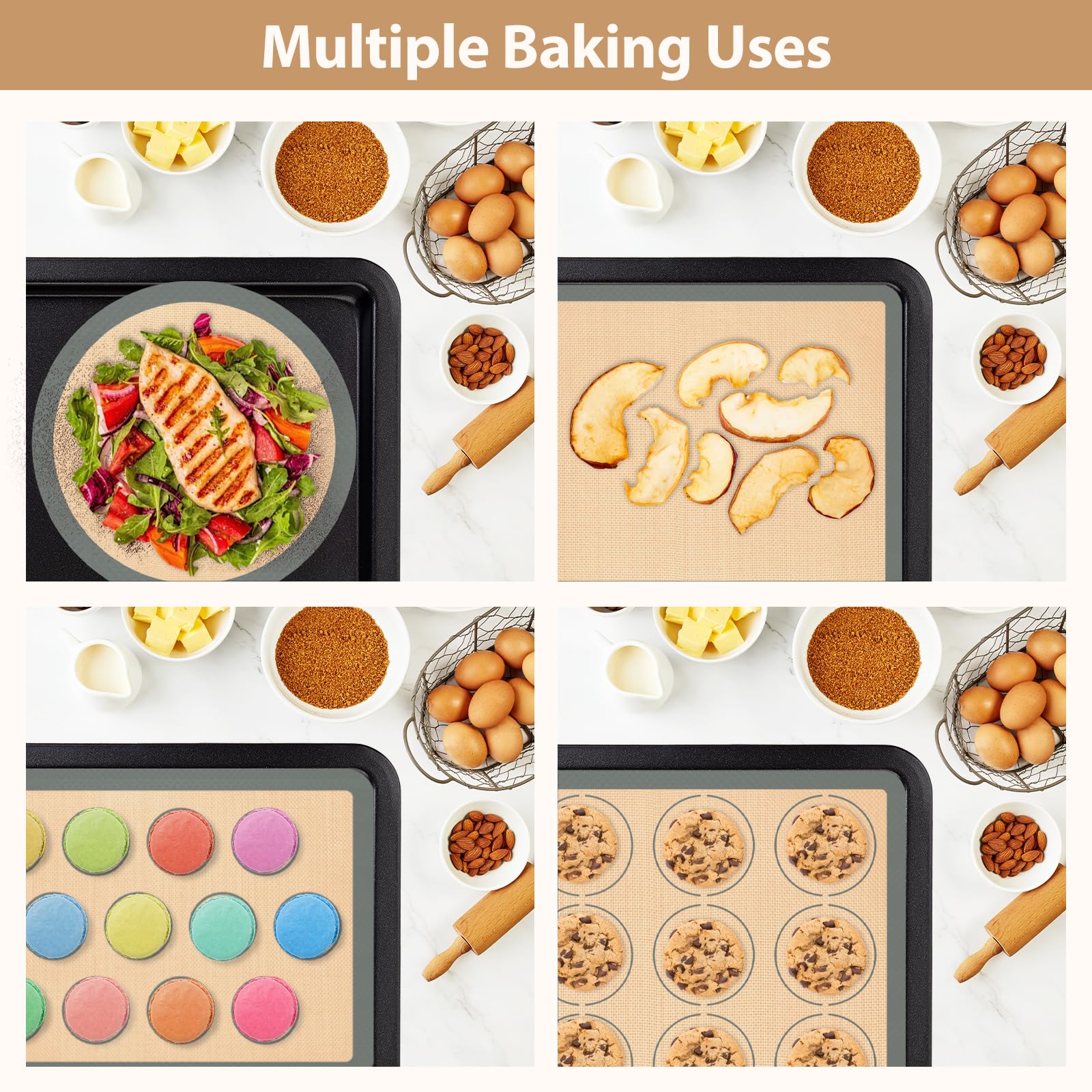 Koolstuffs 6-piece set consolidates baking mats for space-saving storage