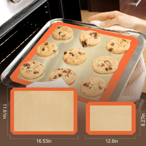 Koolstuffs silicone baking mats laid flat on a surface, nonstick for cookies and pastries.