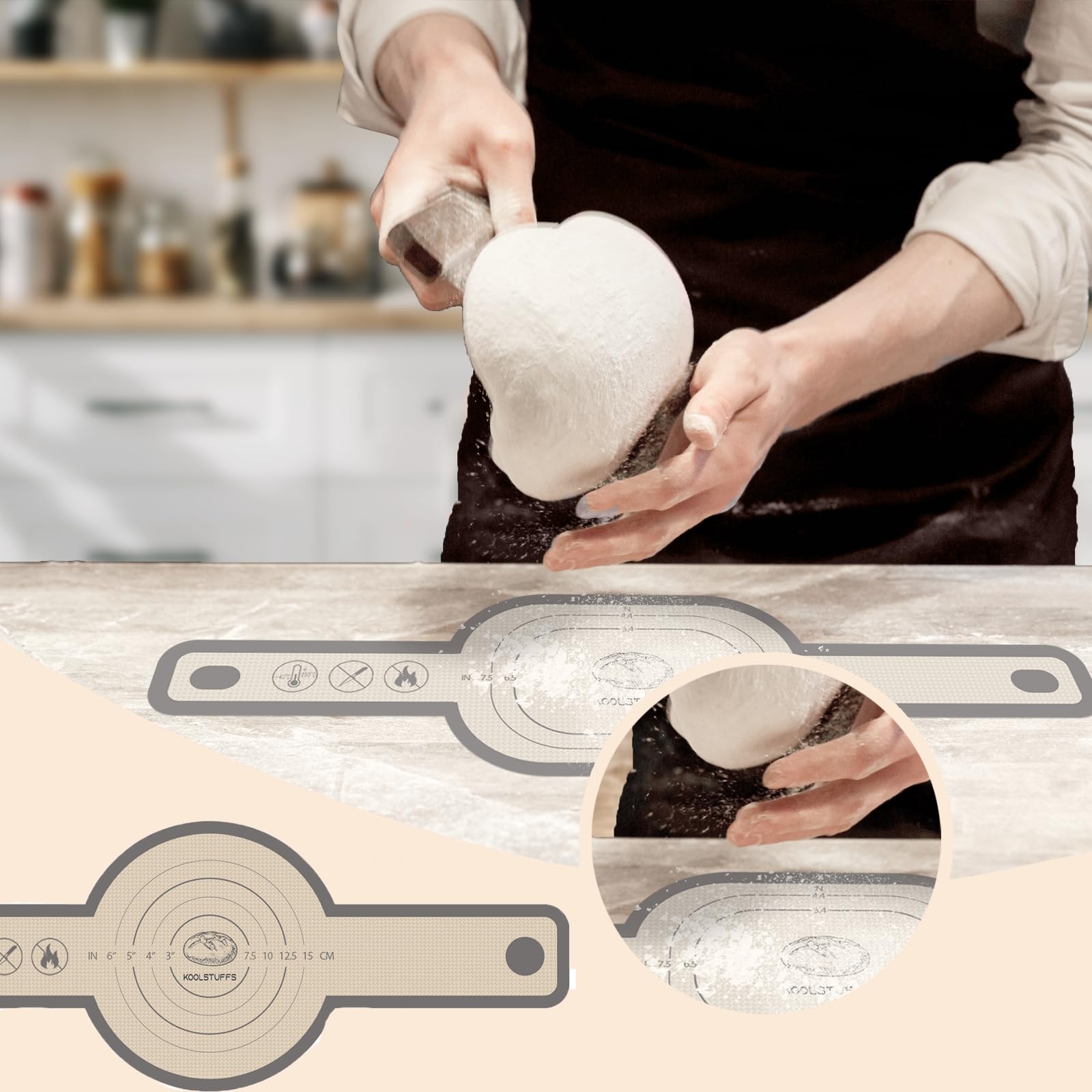 Koolstuffs bread sling non stick surface eases dough release