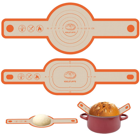 Koolstuffs silicone bread sling oval in orange for easy loaf transfer