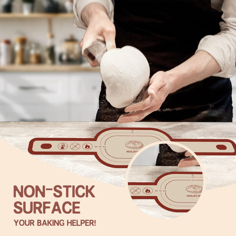 Koolstuffs silicone bread sling round red, safe grip with long handles for hot loaf handling
