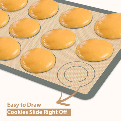 Koolstuffs non-stick surface releases cookies cleanly on this close-up