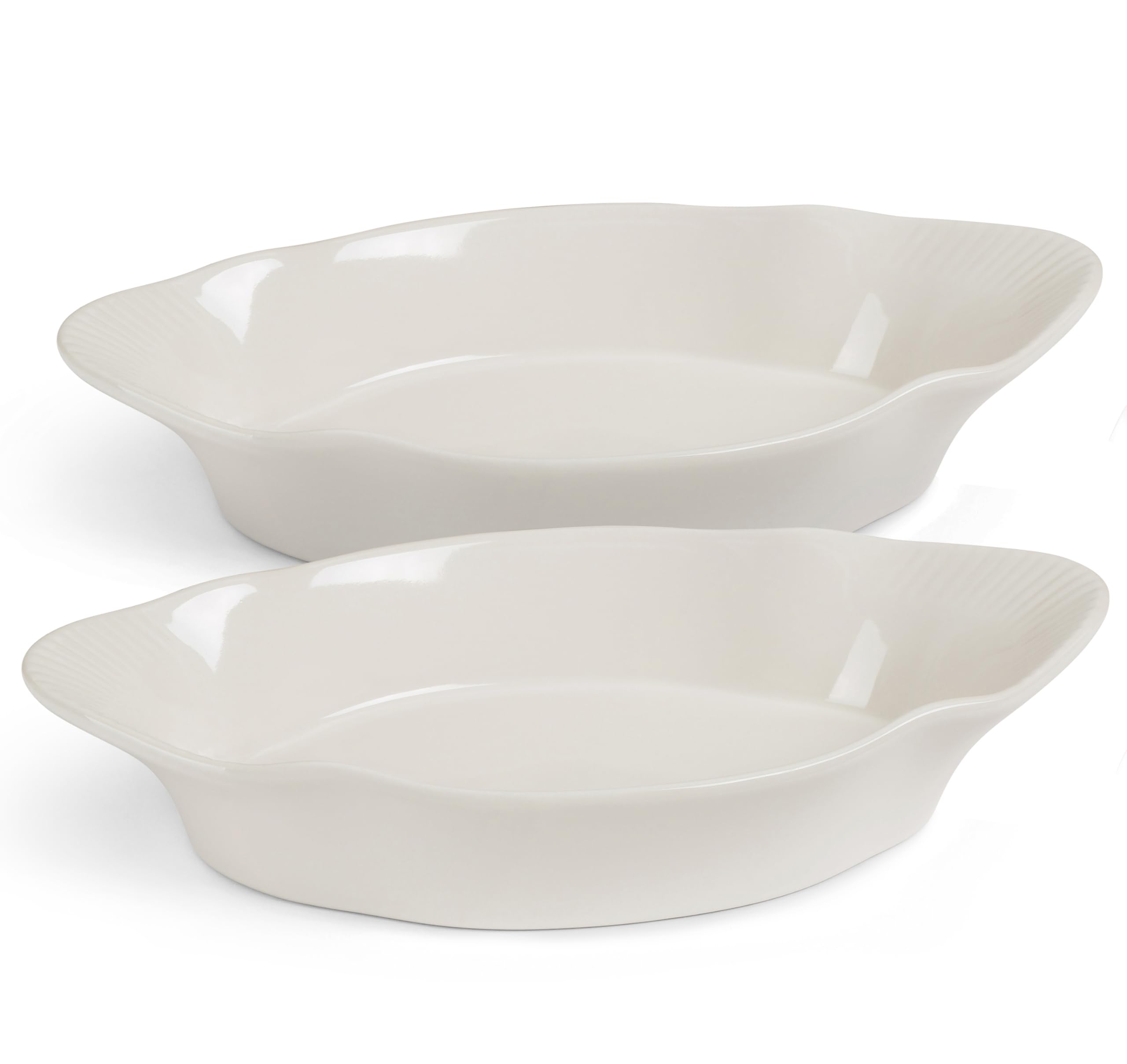 KooK Au Gratin Dishes in ivory, oven-to-table convenience.