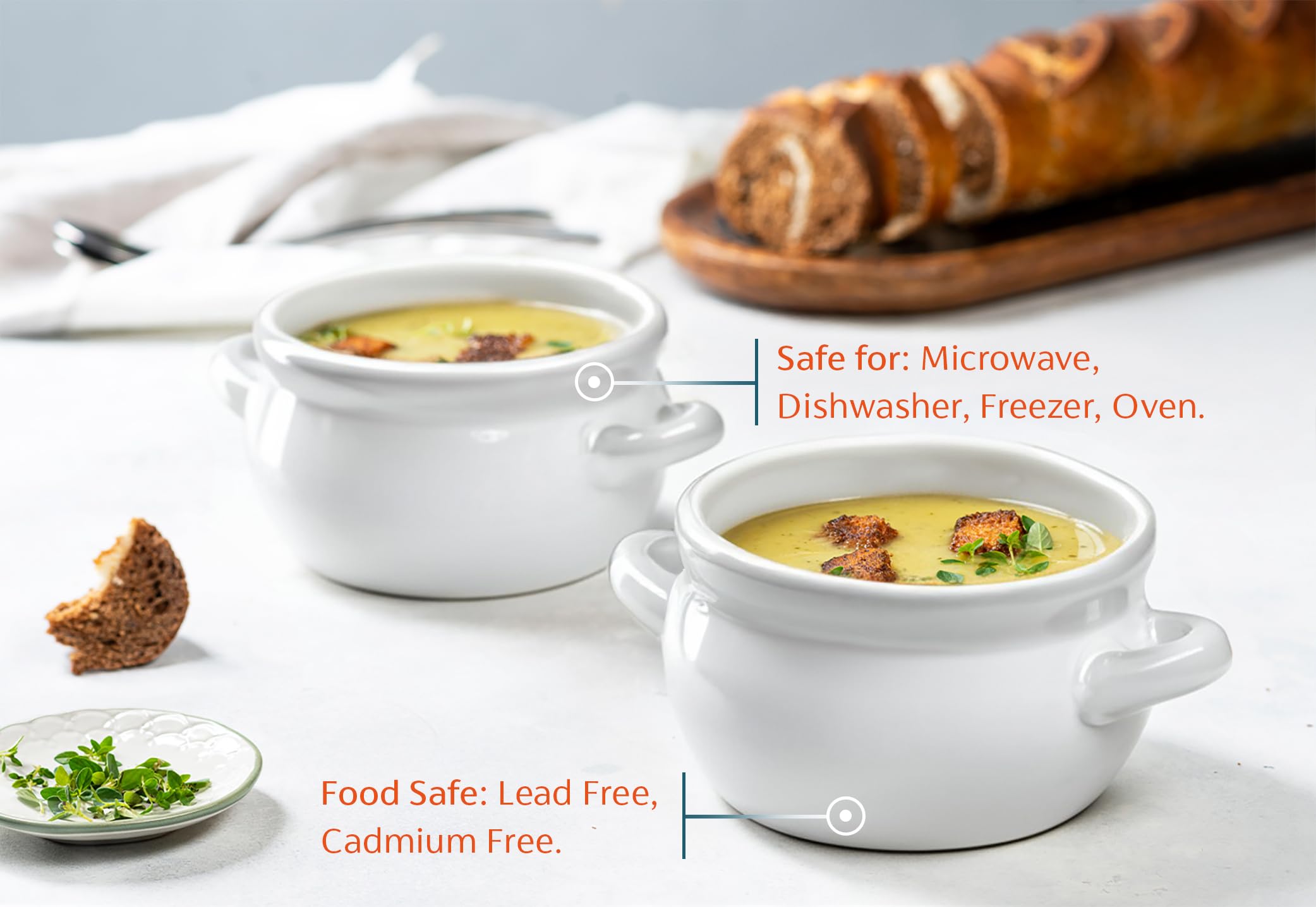 KooK French Onion Soup Crock stackable design for compact storage and organization