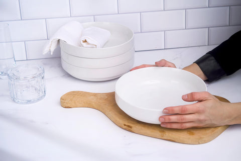 KooK large shallow ceramic bowl for soups and stews