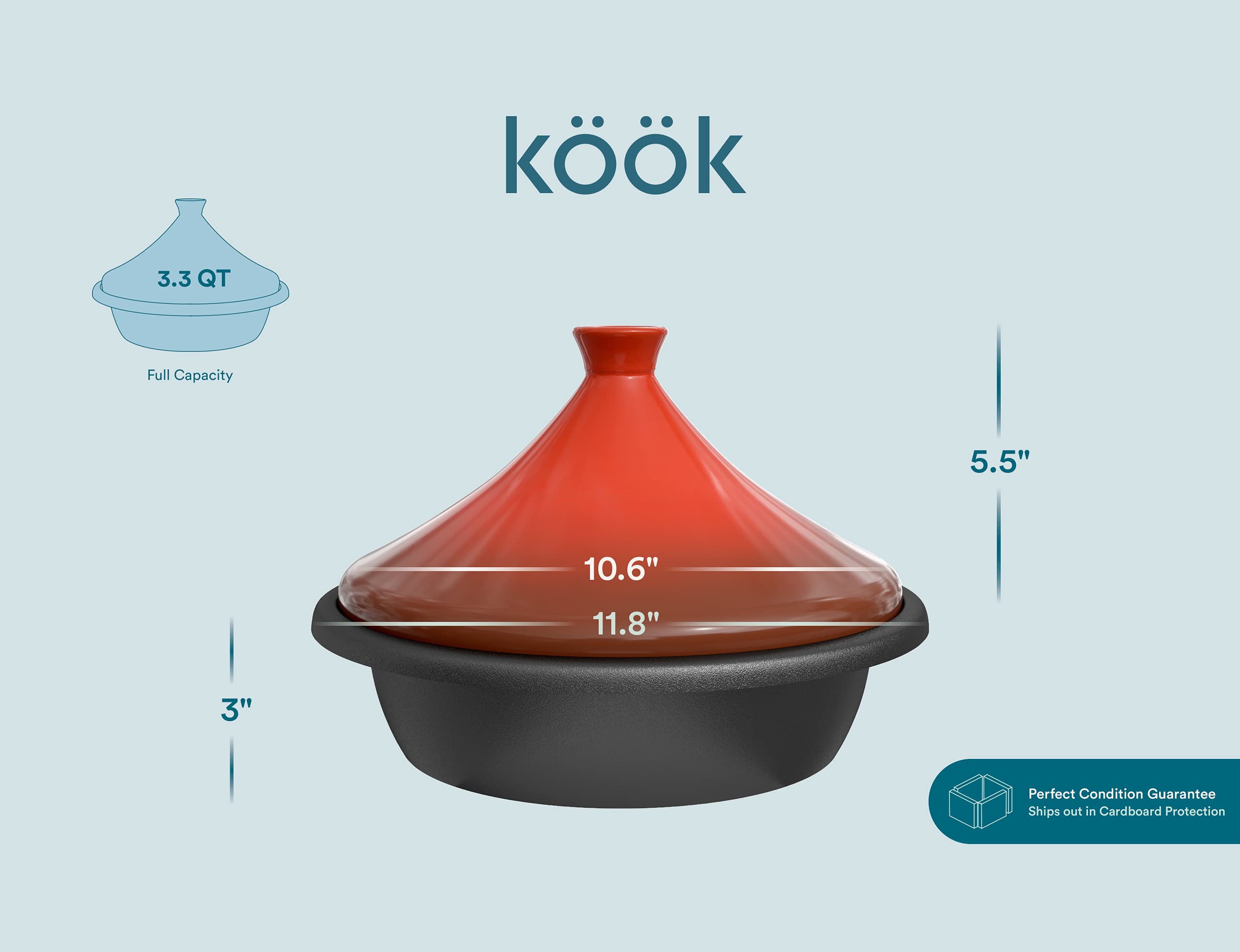 KooK crimson tagine ready to bring a flavorful stew to the table.