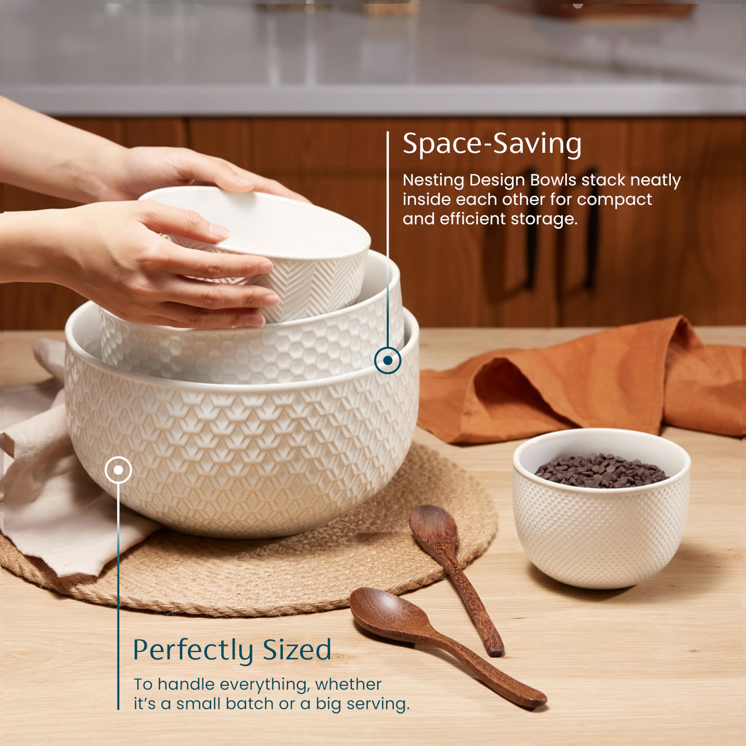 KooK Narbonne cream stoneware bowls with glossy finish for everyday meals.