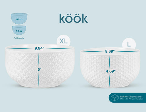 KooK Narbonne bowls are microwave and dishwasher safe for easy cleanup.