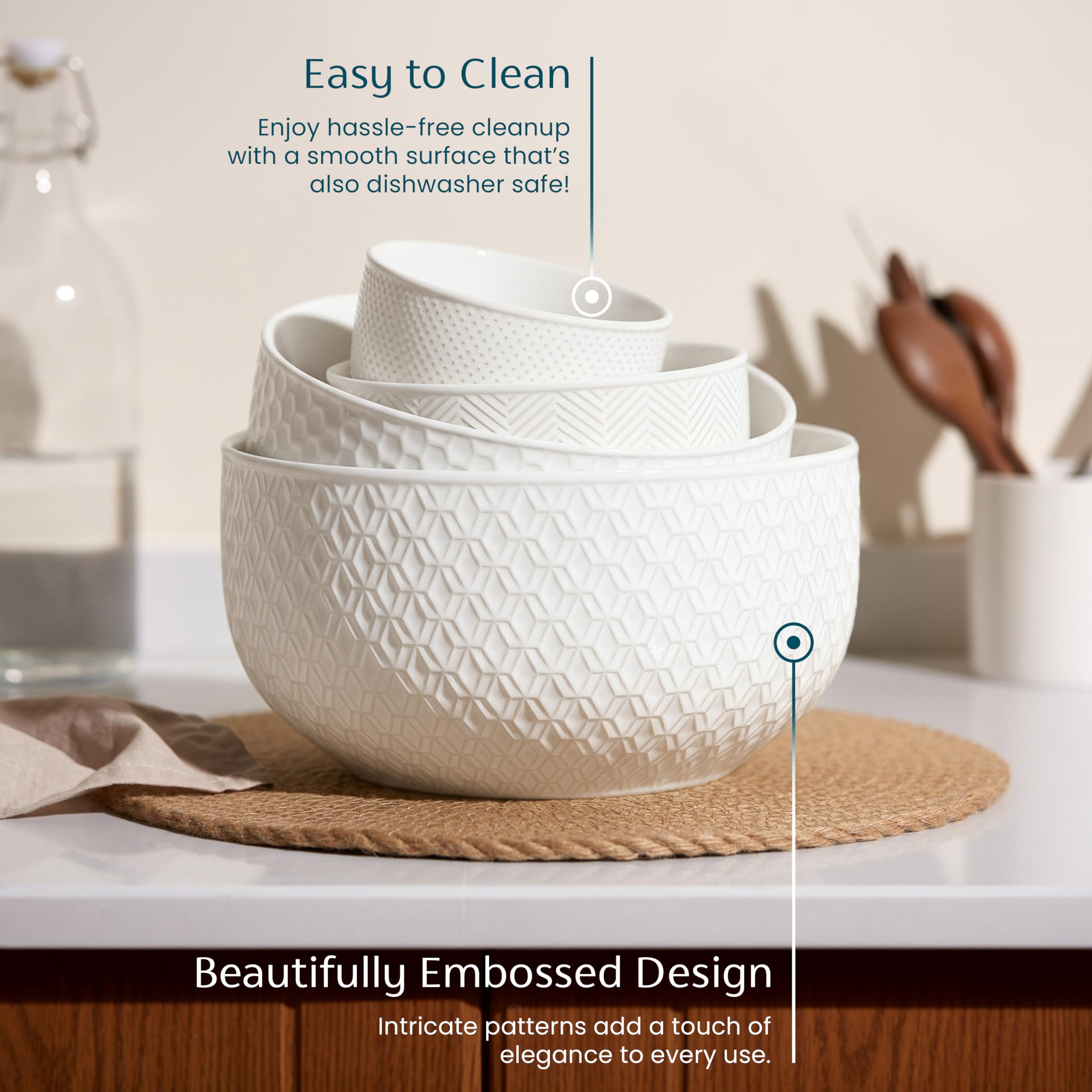 KooK Narbonne nesting bowls save space in your kitchen.