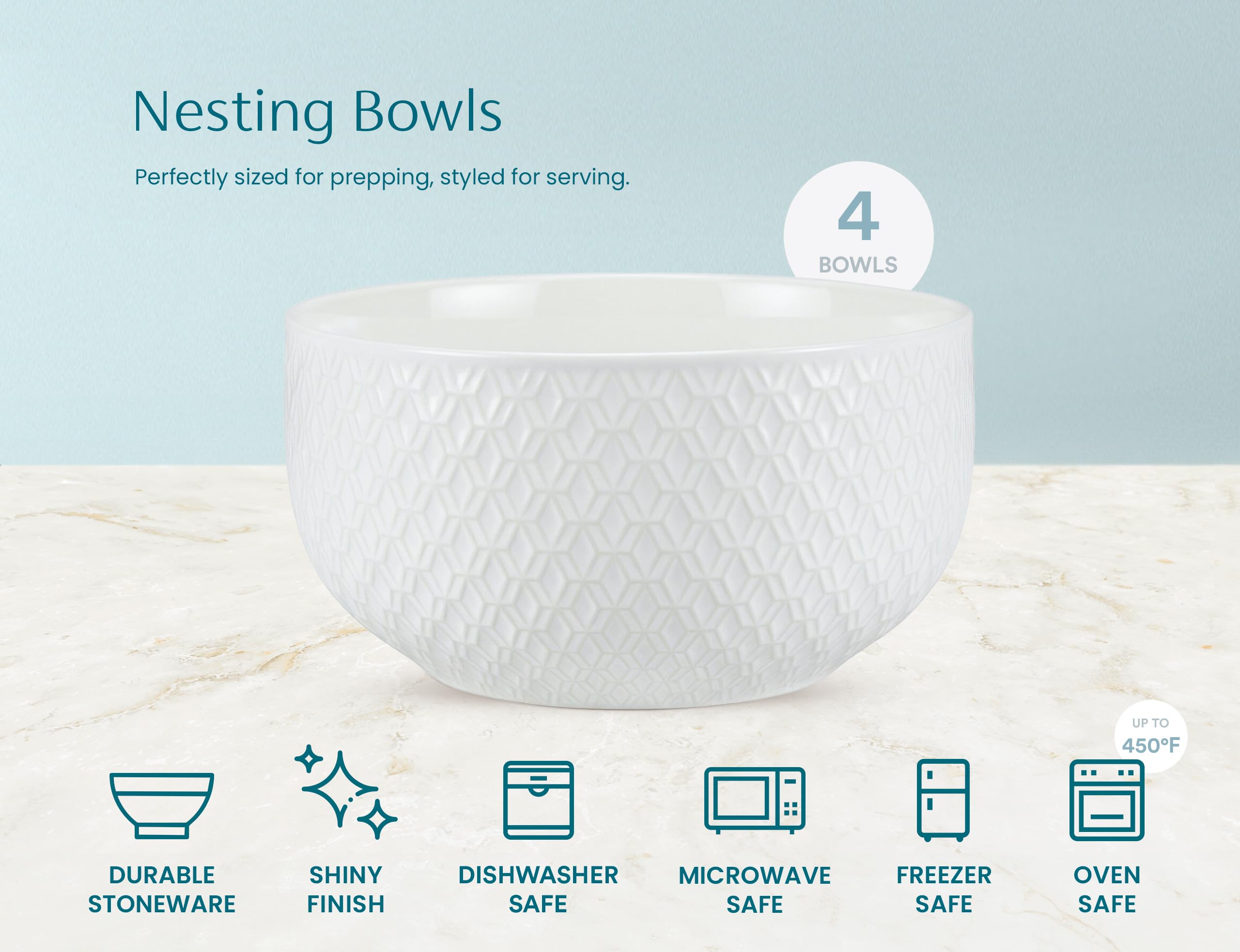 KooK Narbonne bowls ideal for salads, pastas, soups, and snacks.