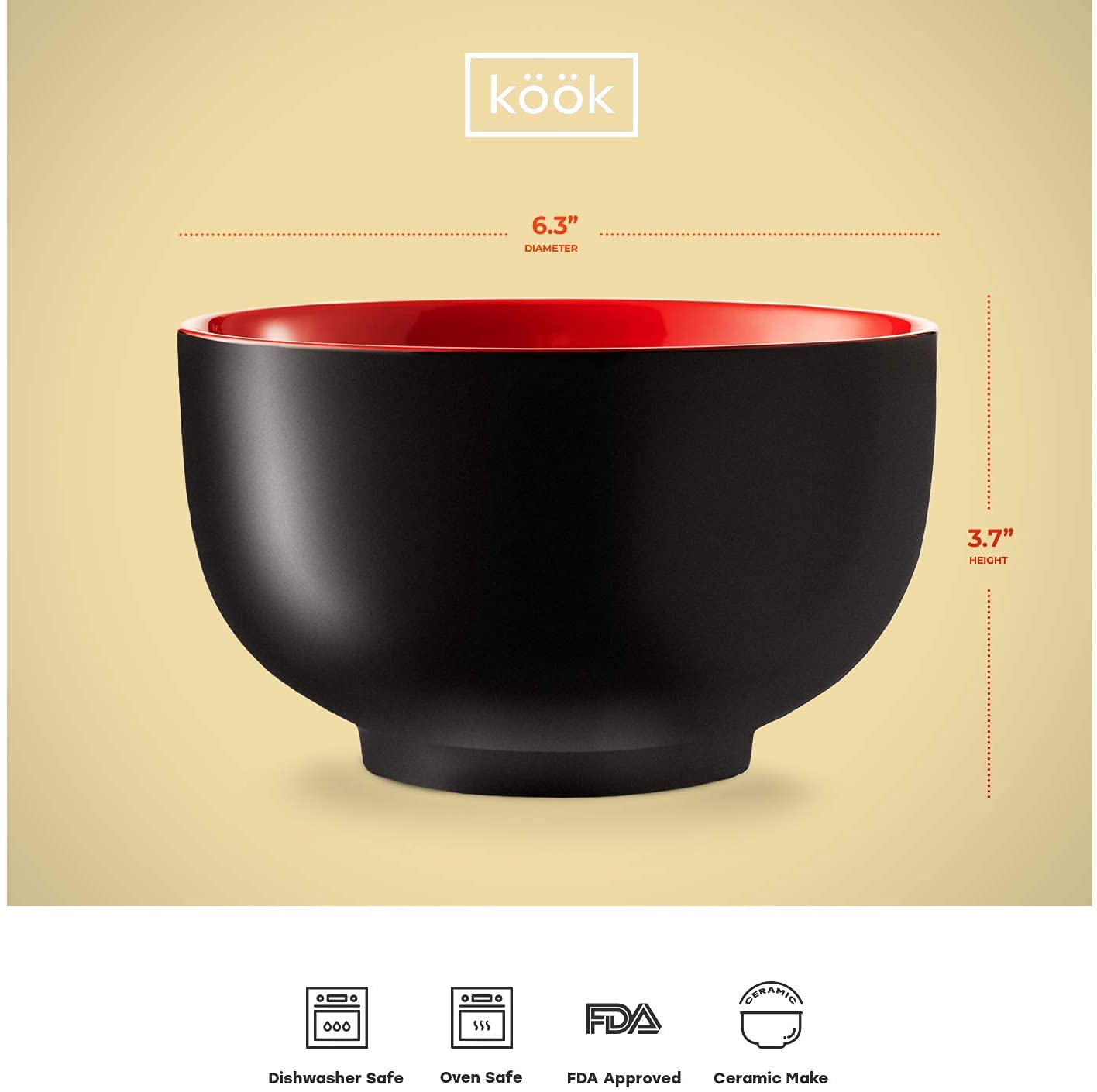 KooK ramen bowl dishwasher safe, easy cleanup after meals.