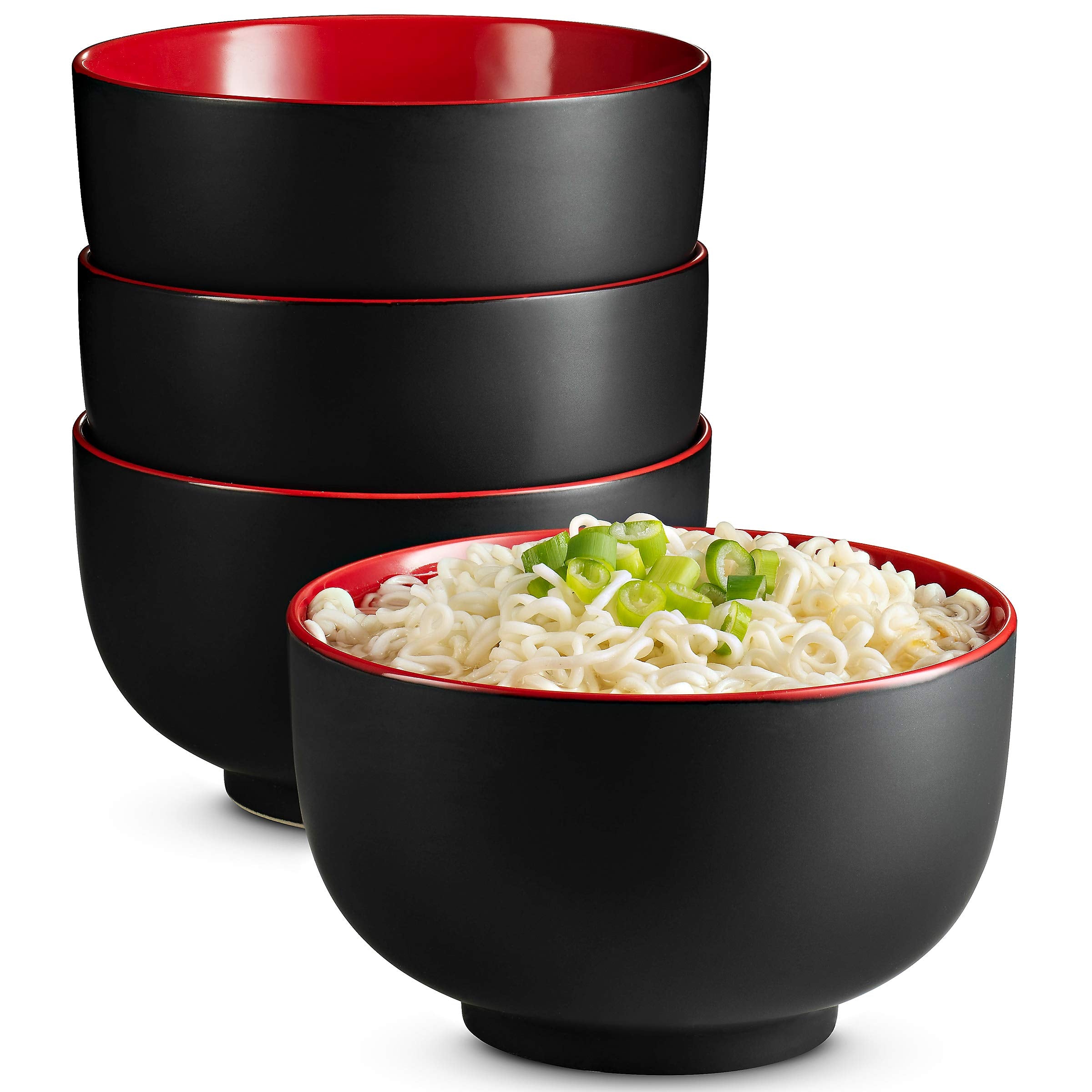 KooK ramen bowl exterior in black with color interior, durable ceramic for daily use.