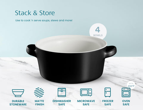 KooK dishware is safe in oven, broil, microwave, and dishwasher.