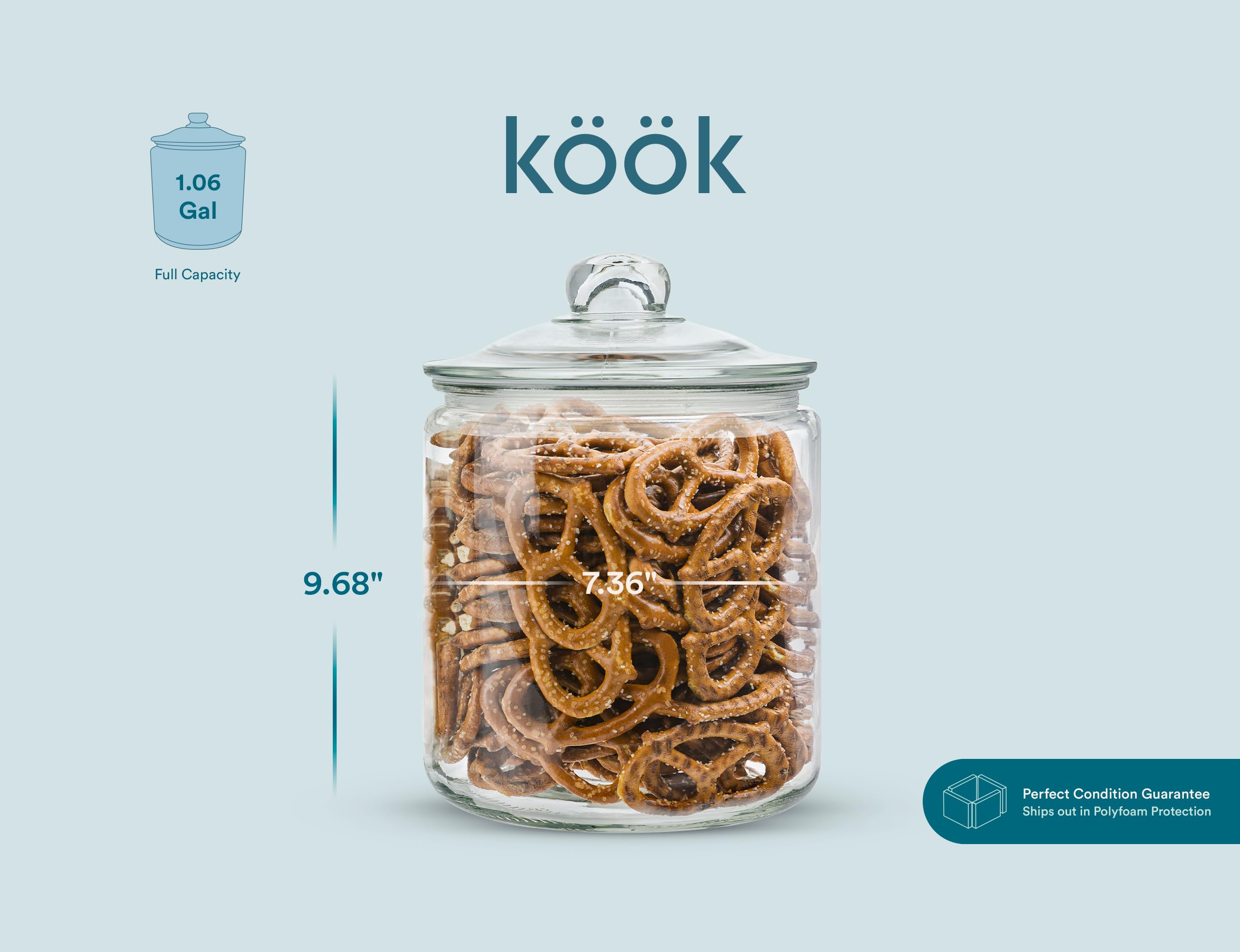 KooK transparent glass container enables quick inventory checks