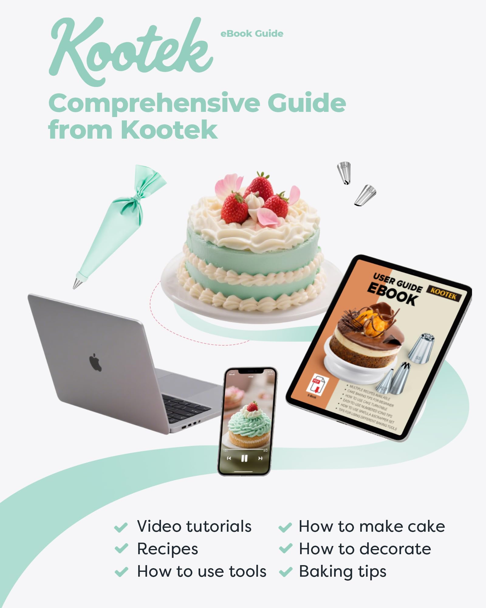 Kootek included baking guide and tips chart supports learning and experimentation.