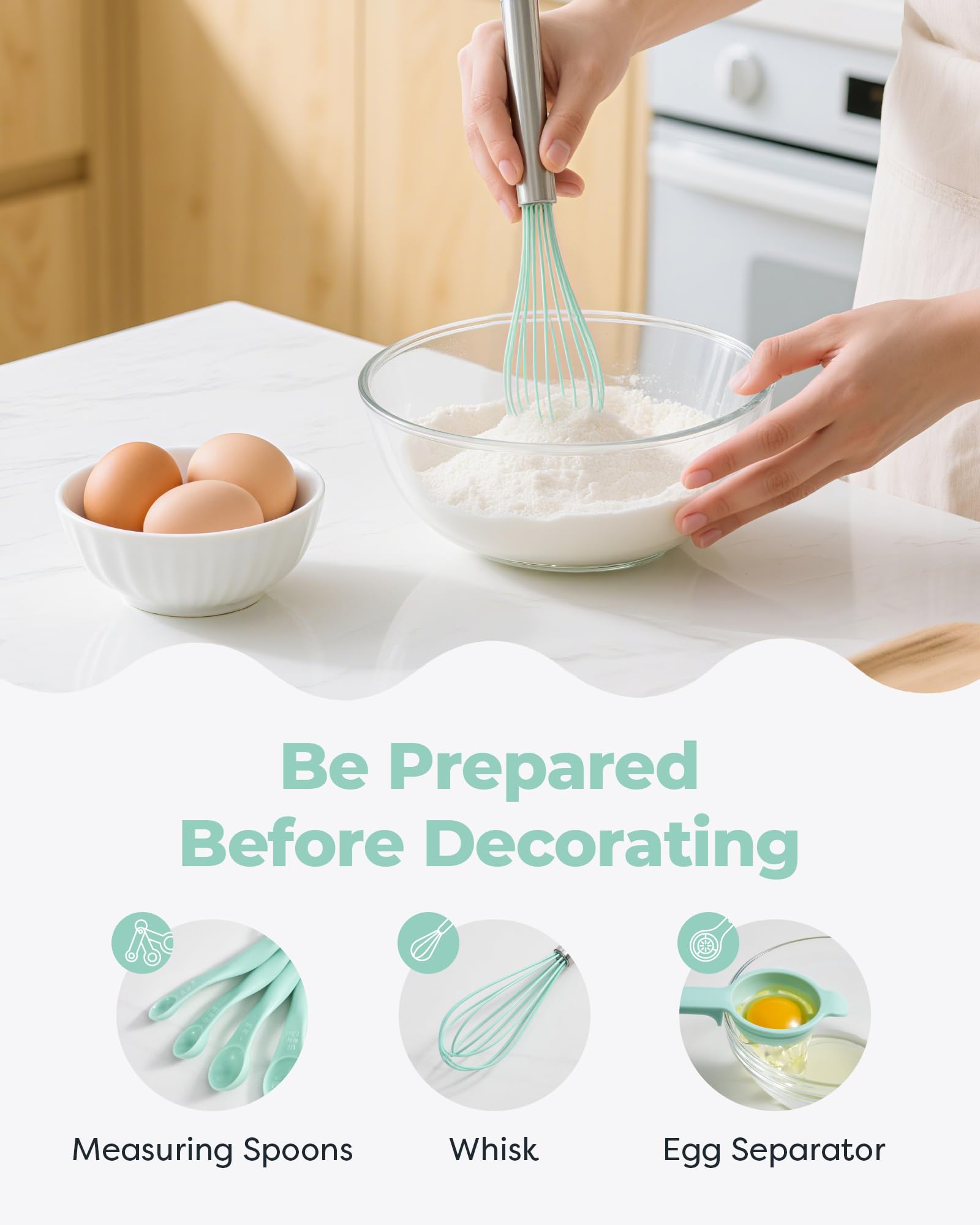 Kootek cake leveler ensures flat, even layers for clean stacking.