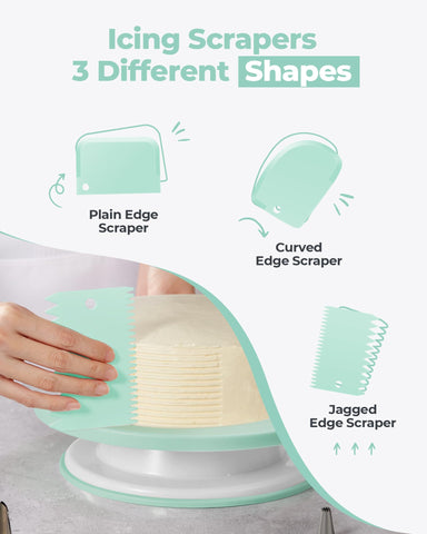 Kootek stainless steel spatulas help achieve even frosting and smooth edges.