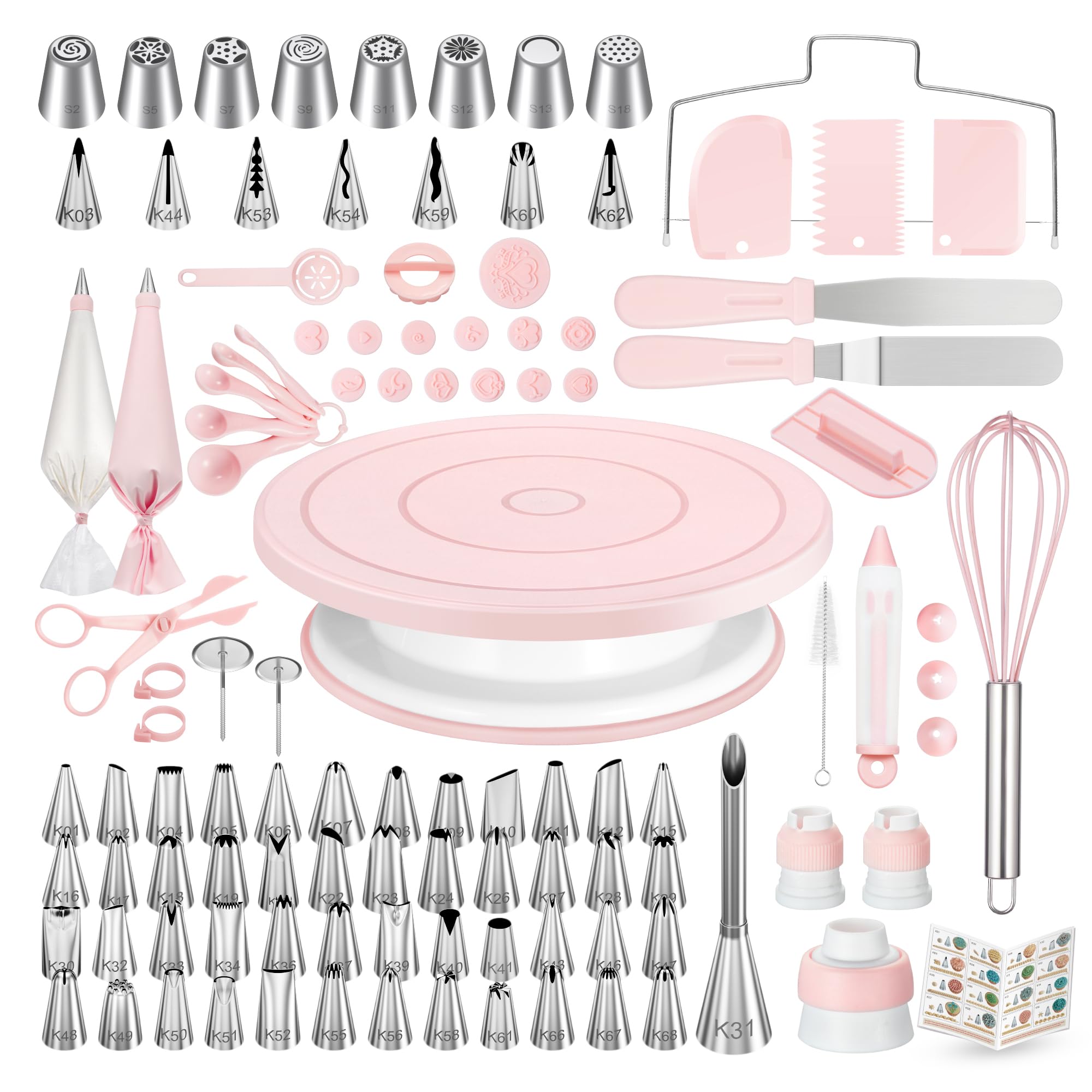Kootek 158-pcs cake decorating kit turntable for smooth, professional-looking designs