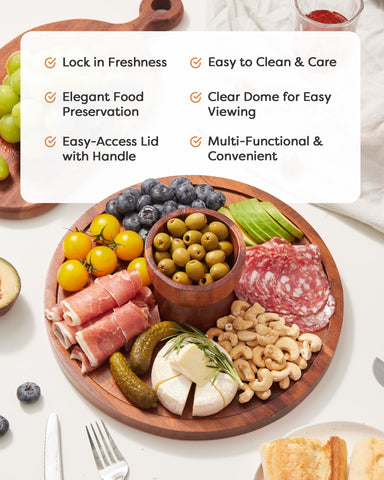 Kootek 2-in-1 cake plate and charcuterie board ready for party spreads