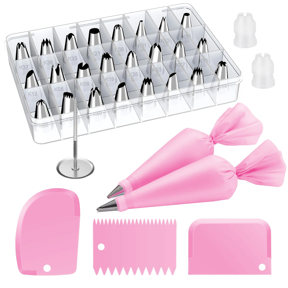 Kootek 32-piece piping set overview showing an all-in-one decorating kit for home bakers