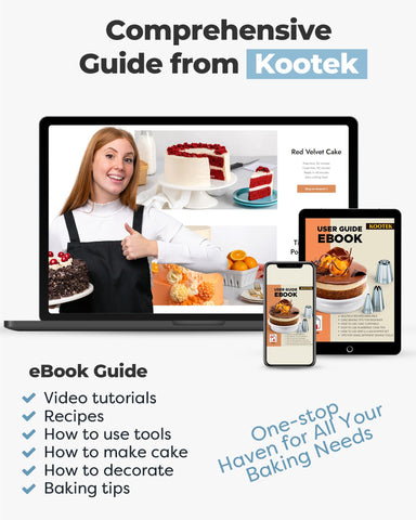 Kootek three-edge cake scrapers for borders and textures