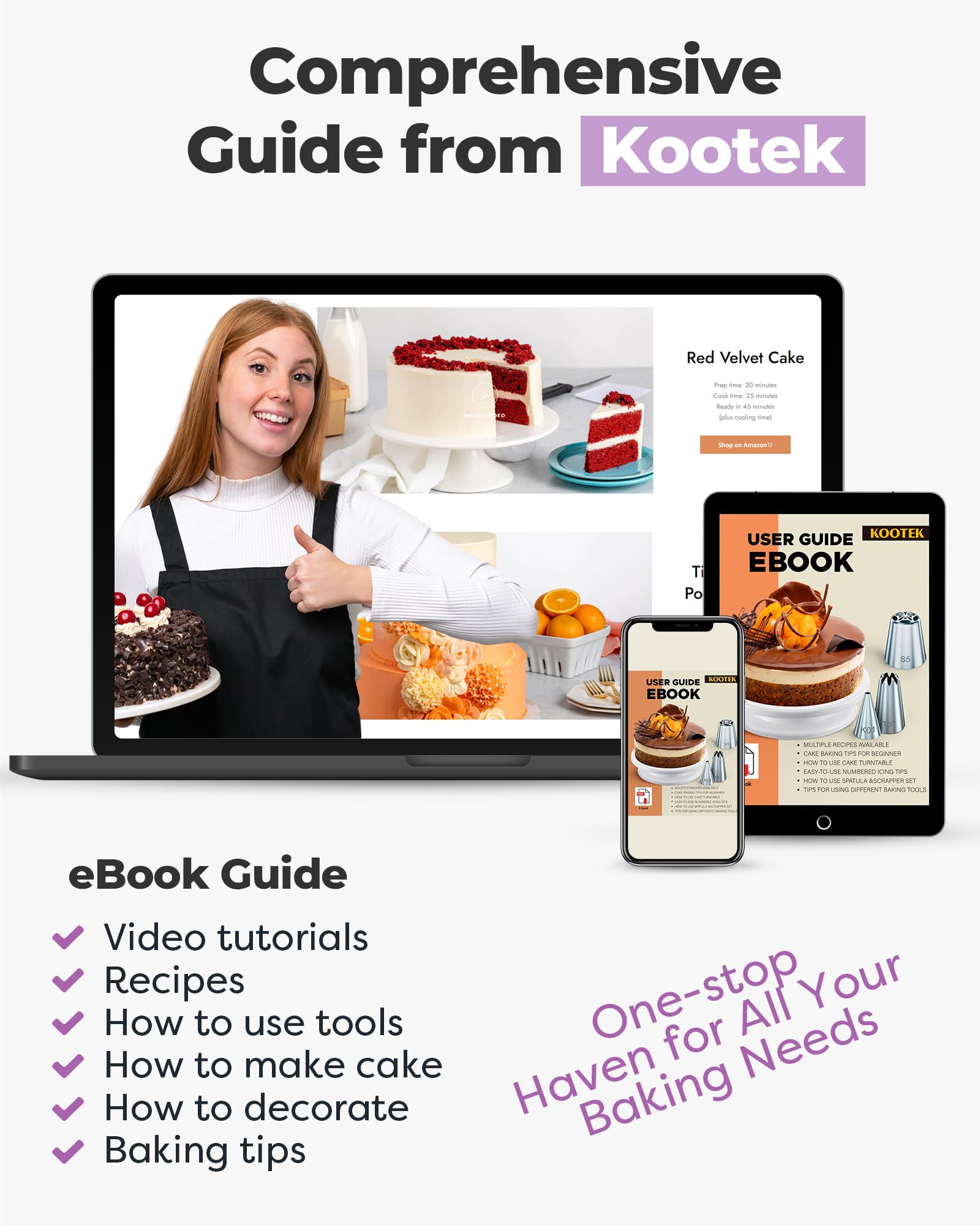 Kootek frosting spatulas for smooth and even crumb coats