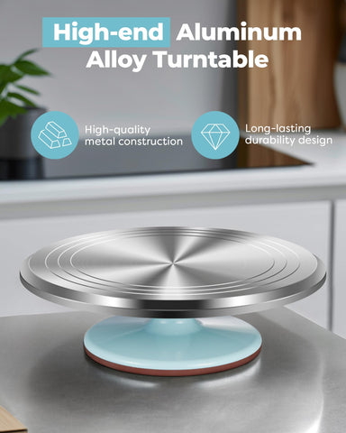 Kootek cake decorating surface shows guiding lines for accurate placement and alignment.
