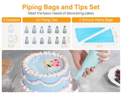 Kootek cake leveler helps create even layers for a clean look.