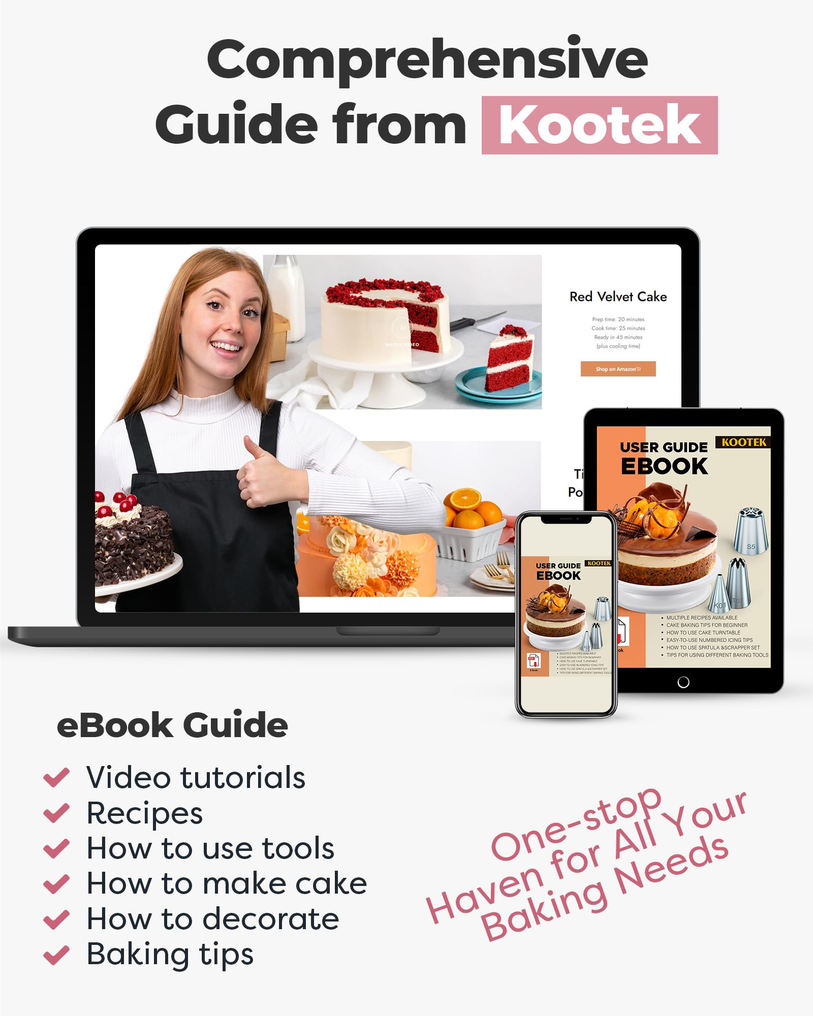 Kootek cake scrapers with three edges create unique borders and textures