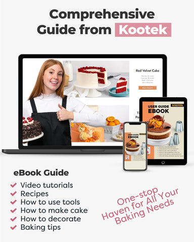 Kootek cake scrapers with three edges create unique borders and textures