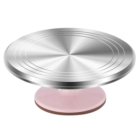 Kootek 12-inch cake stand with smooth 360° rotation for precise decorating.