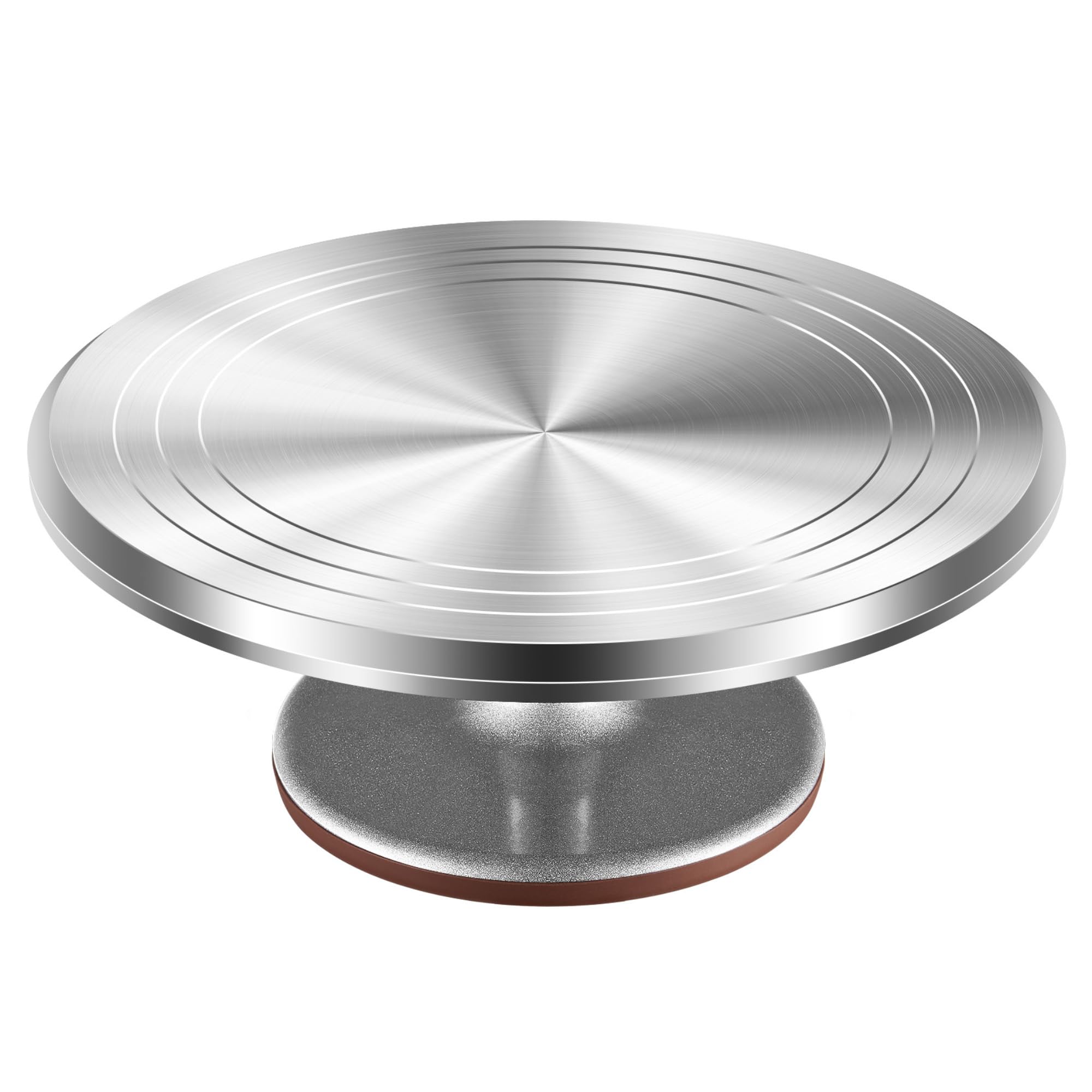 Kootek 12-inch heavy-duty cake turntable showcases sturdy aluminum build for durable decorating sessions.