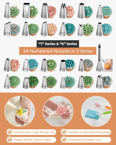 Kootek disposable and reusable pastry bags for mess-free piping