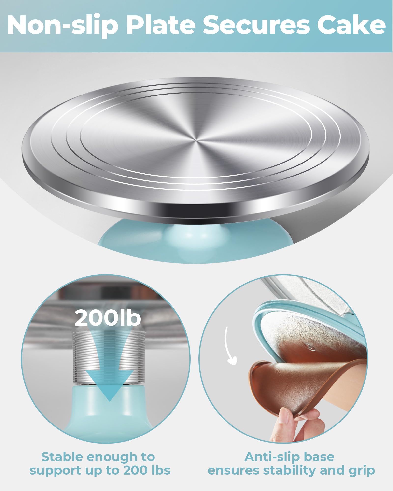 Kootek easy clean rotating stand simplifies washing after decorating sessions.
