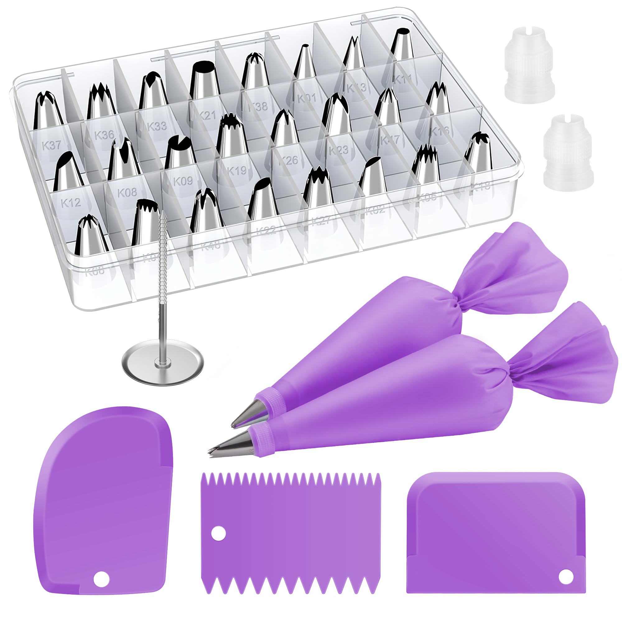 Kootek piping tips 24-pack for versatile cake decorating and professional results