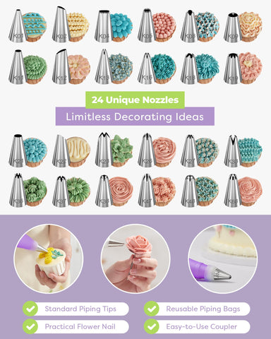 Kootek reusable piping bags for cleaner piping and easier cleanup