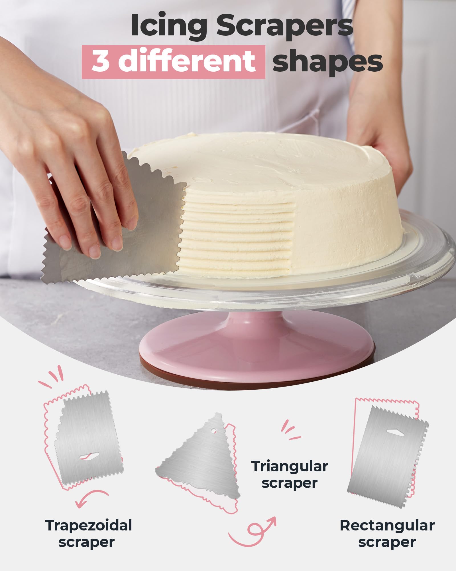 Kootek silicone icing spatula for blending icing to a smooth finish