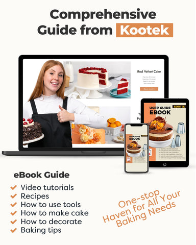 Kootek straight and angled frosting spatulas for smoothing and layering cakes.