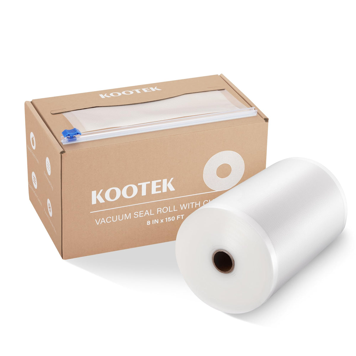 Kootek vacuum sealer bag roll with cutter dispenser for precise bag sizing during prep