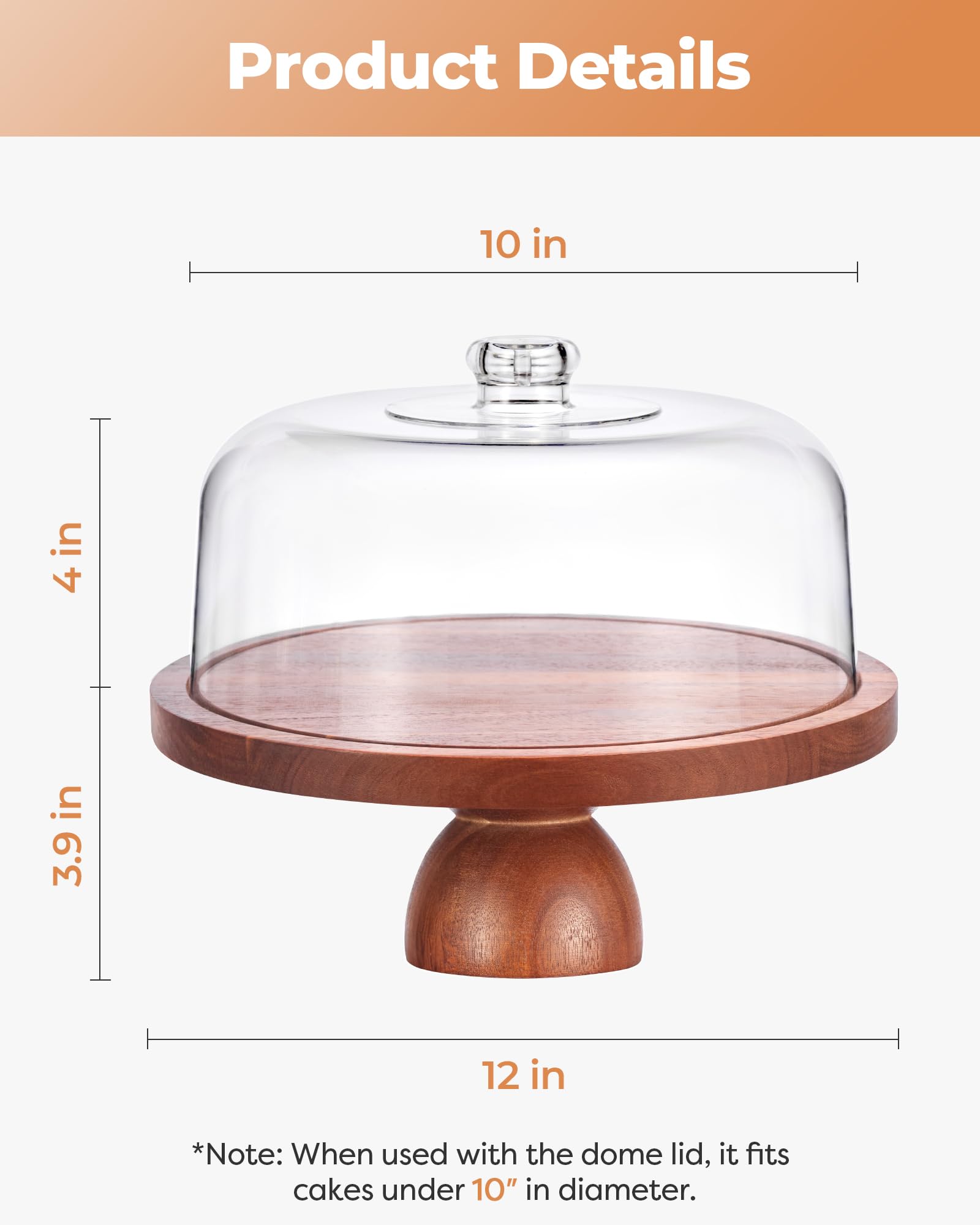 Kootek wedding cake display round dish with lid for elegant dessert tables