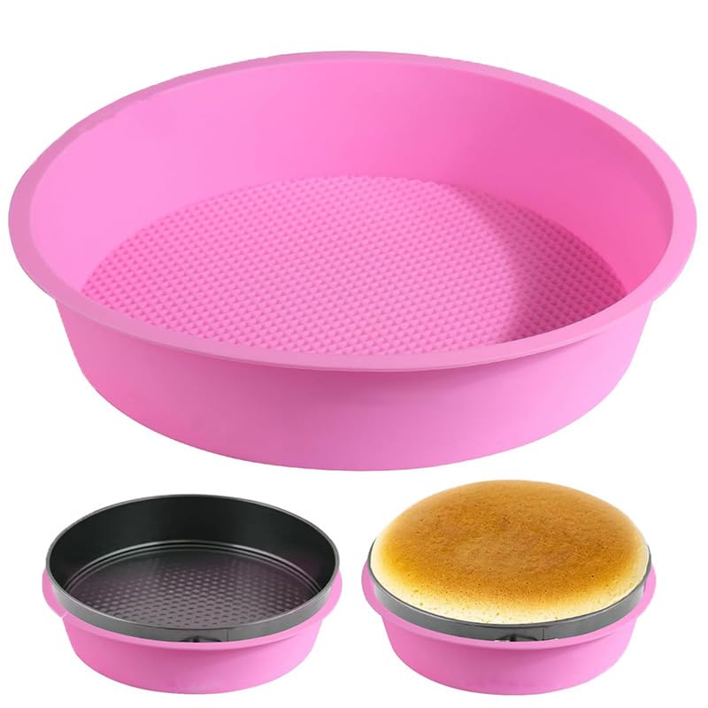KOOTIPS silicone springform protector on a 9-inch pan for leak-free water bath baking