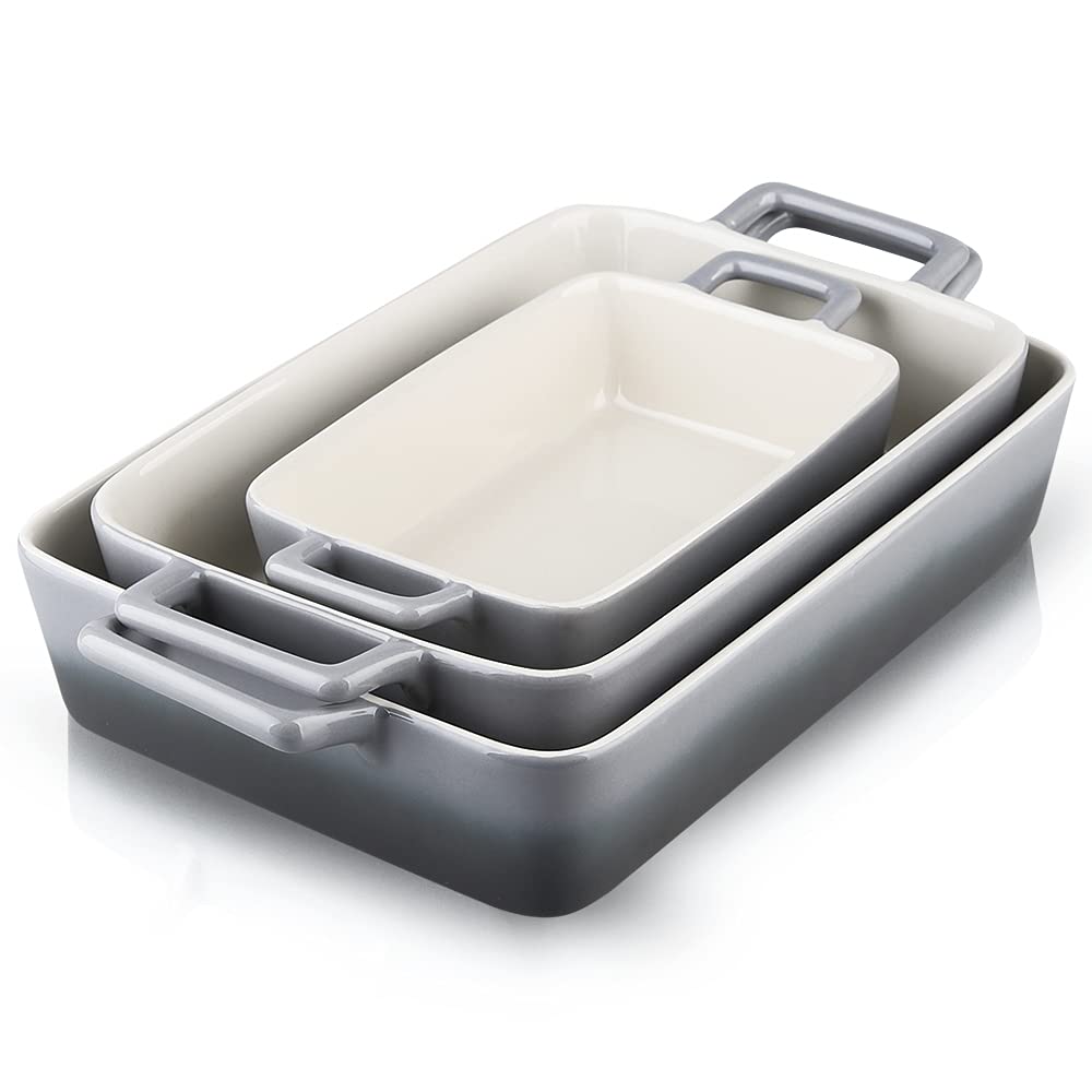 KOOV gradient gray 12x8.5 inch dish ideal for lasagna and roasting.