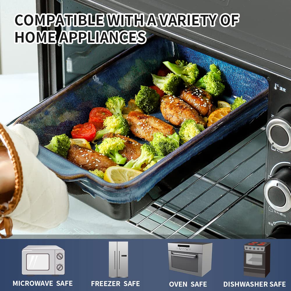KOOV bakeware set easy cleanup with dishwasher-safe glaze